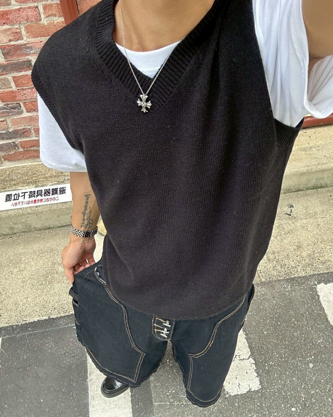 ボタンフライクロップドジーンズ SK0184