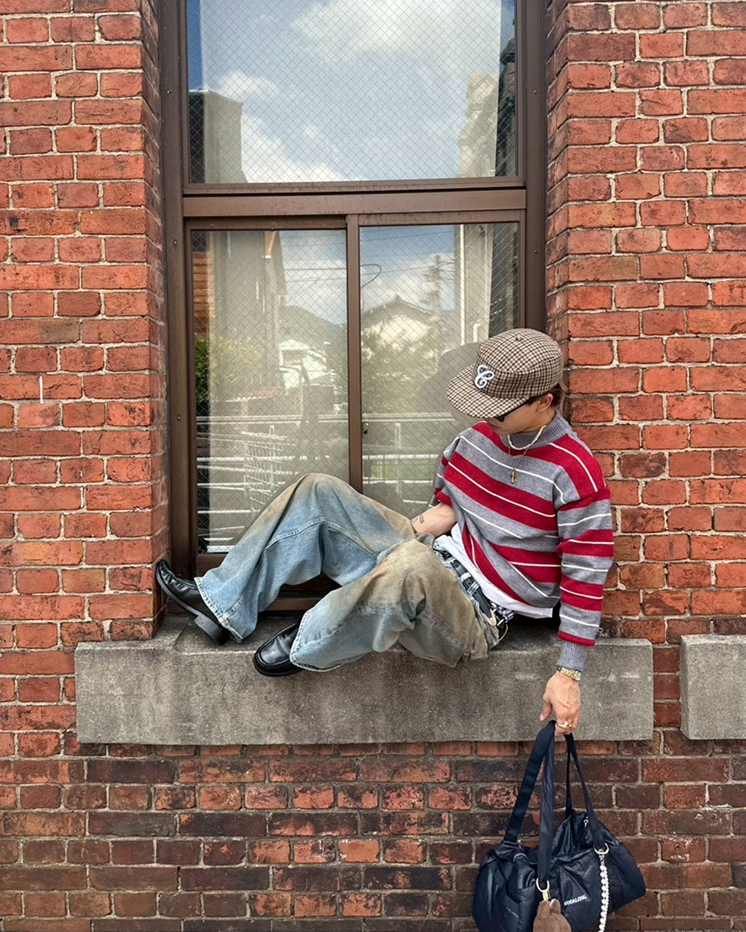 オーバーサイズボーダーセーター SK0232