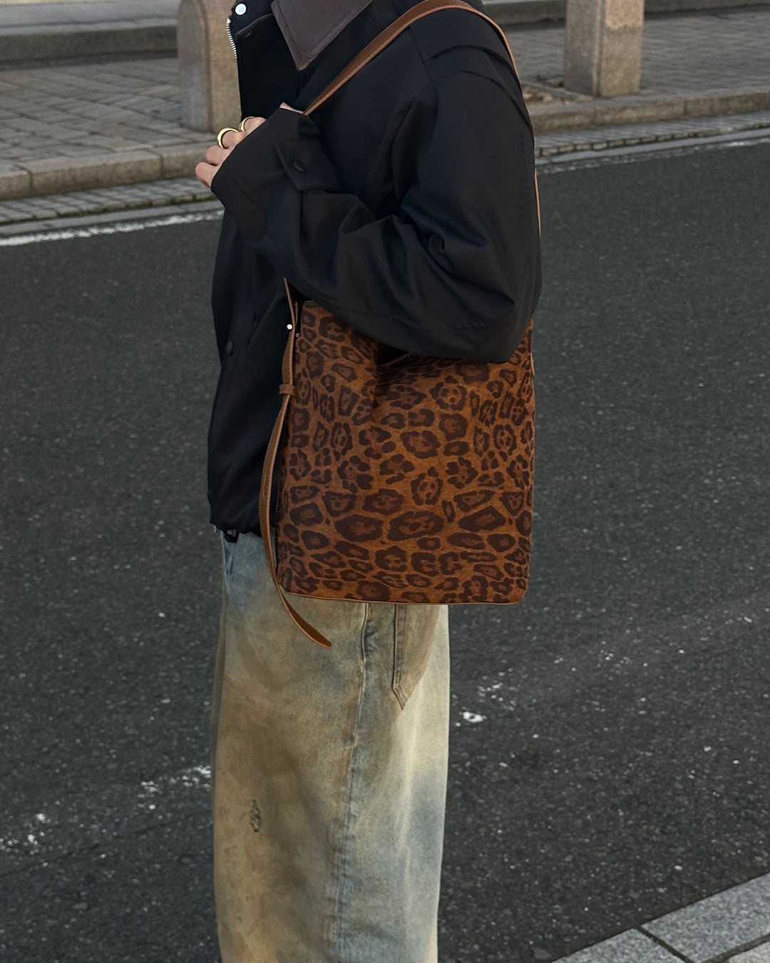 レオパードショルダーメッセンジャーバッグ SK0415