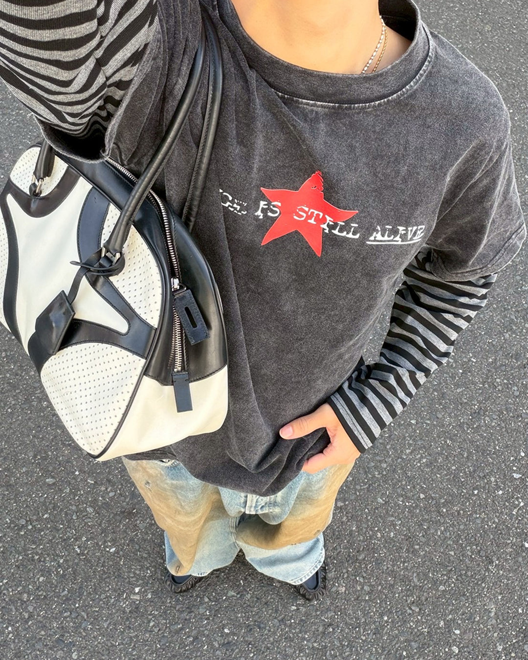 レイヤード風ボーダースタープリントT
SK0442