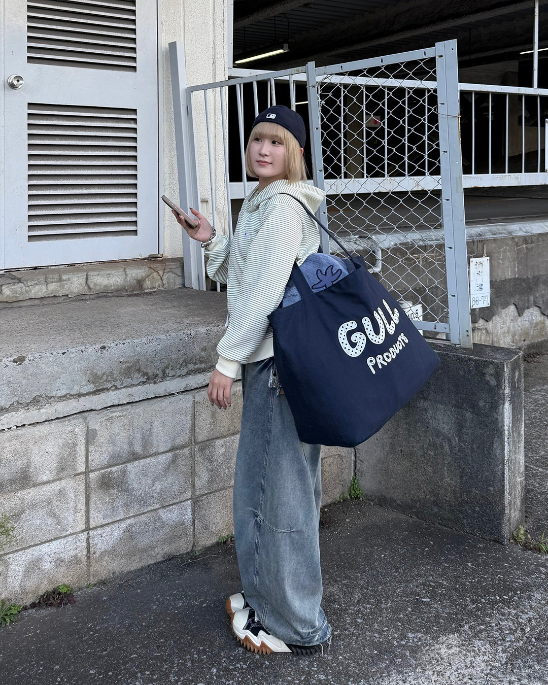 ボーダースウェットダブルジップフーディKC3001