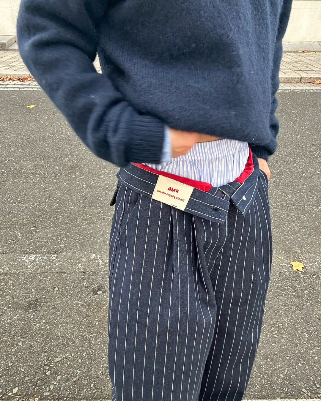 【オリジナル 即納】ストライプバギーカーブパンツ SK6001