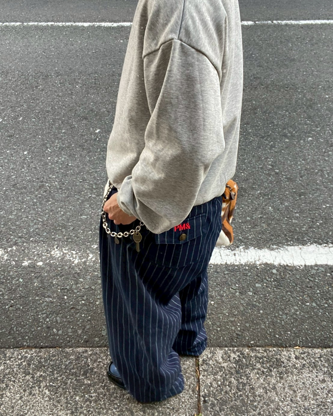 【オリジナル 即納】ストライプバギーカーブパンツ SK6001