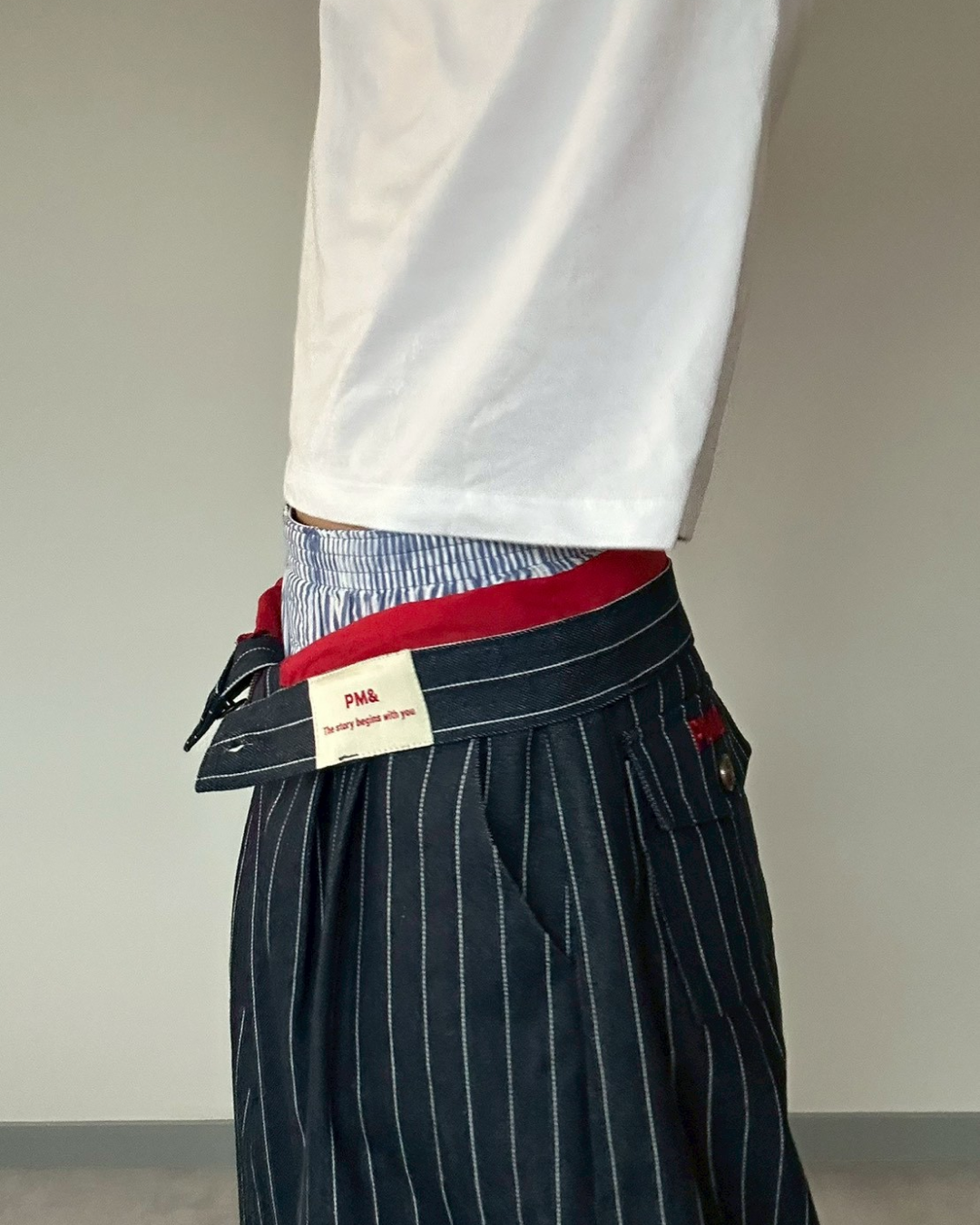 【11/25 19:00販売開始 オリジナル 即納】ストライプバギーカーブパンツ SK6001