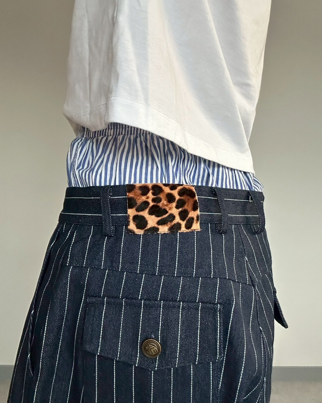 【オリジナル 即納】ストライプバギーカーブパンツ SK6001