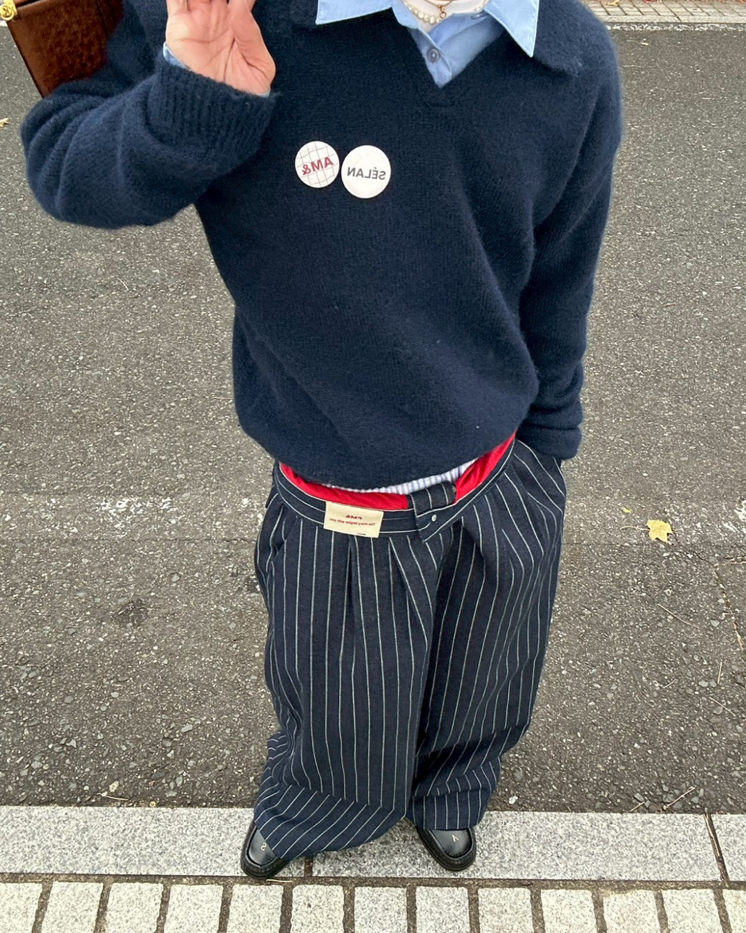 【オリジナル 即納】ストライプバギーカーブパンツ SK6001