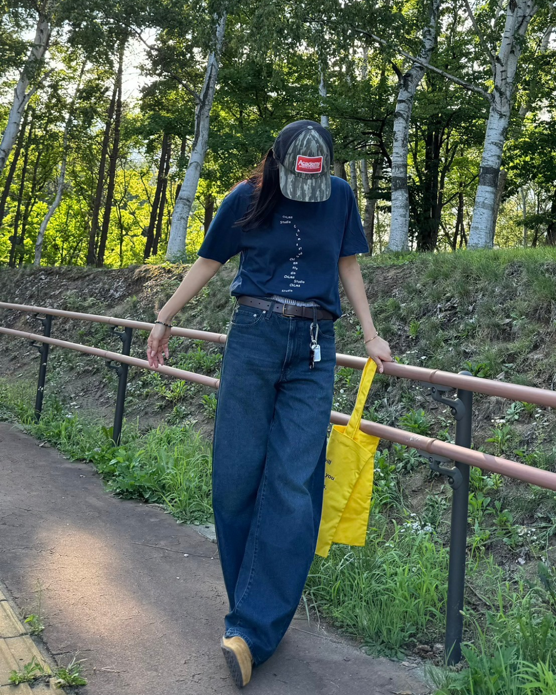 【即納】オーバーサイズネイビーTシャツ SM0043