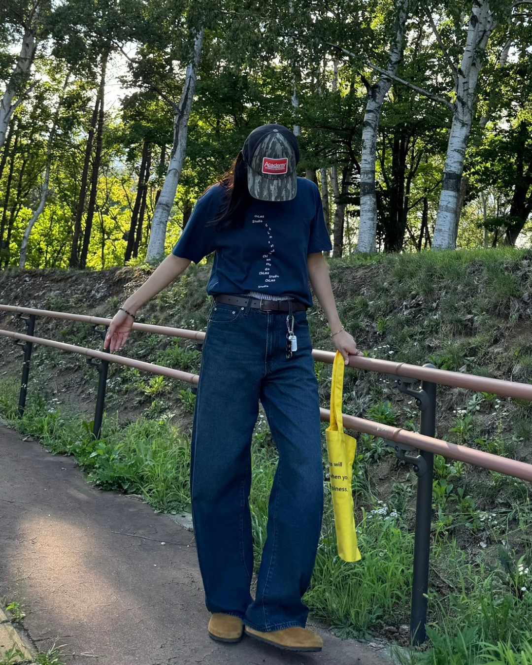【即納】オーバーサイズネイビーTシャツ SM0043