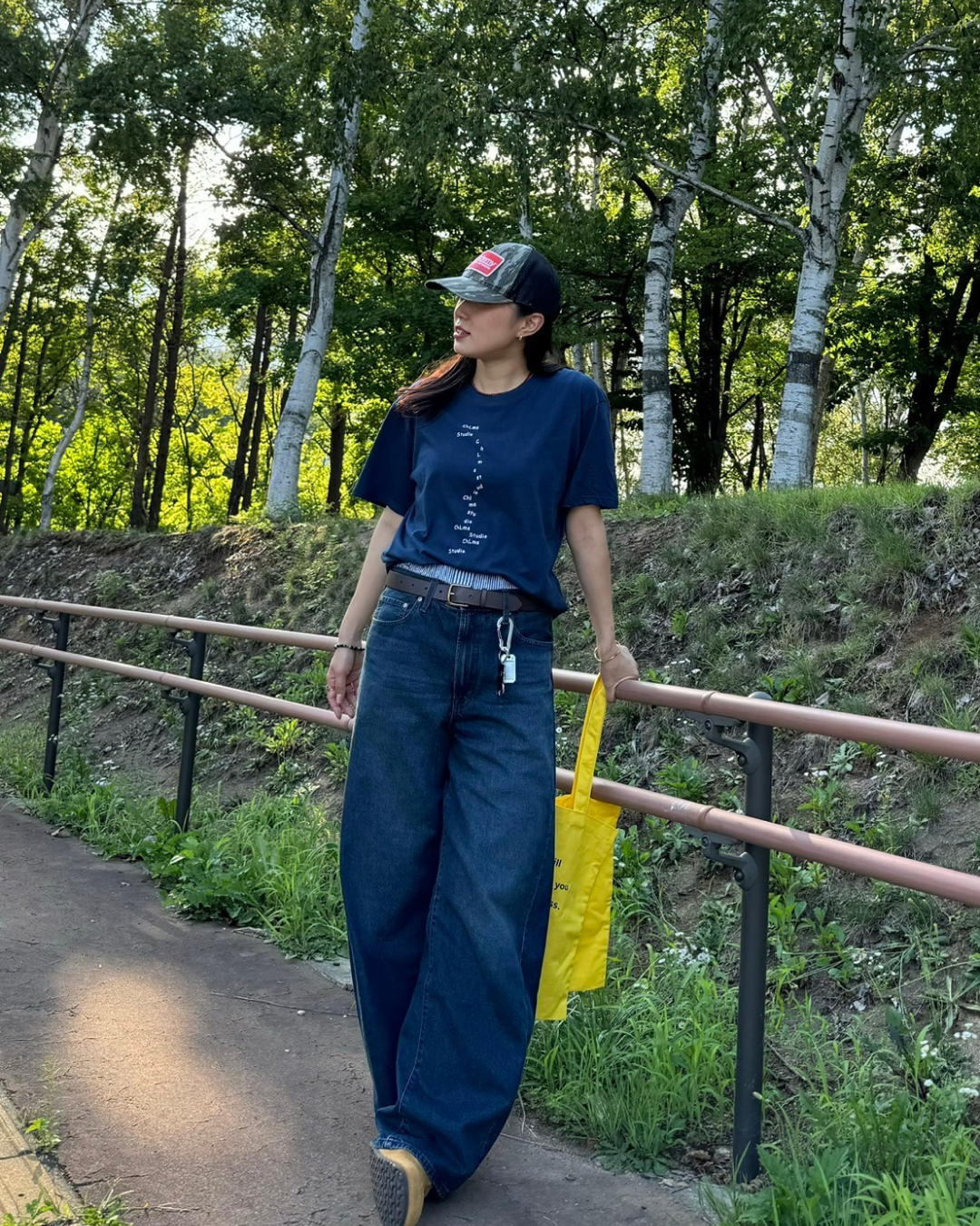 【即納】オーバーサイズネイビーTシャツ SM0043