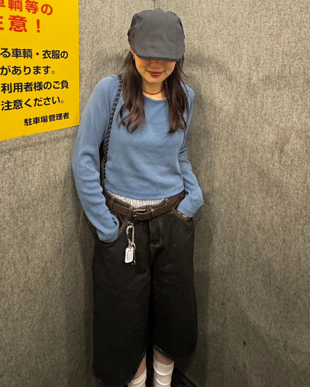 【即納】ハイウエストストレートハーフパンツ SM0044