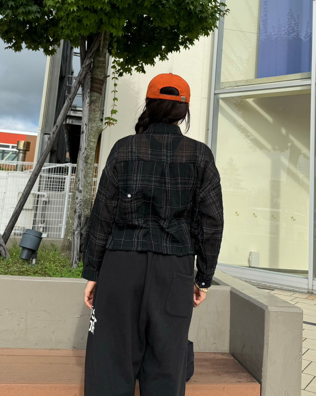 チェック柄シアーシャツ SM0051