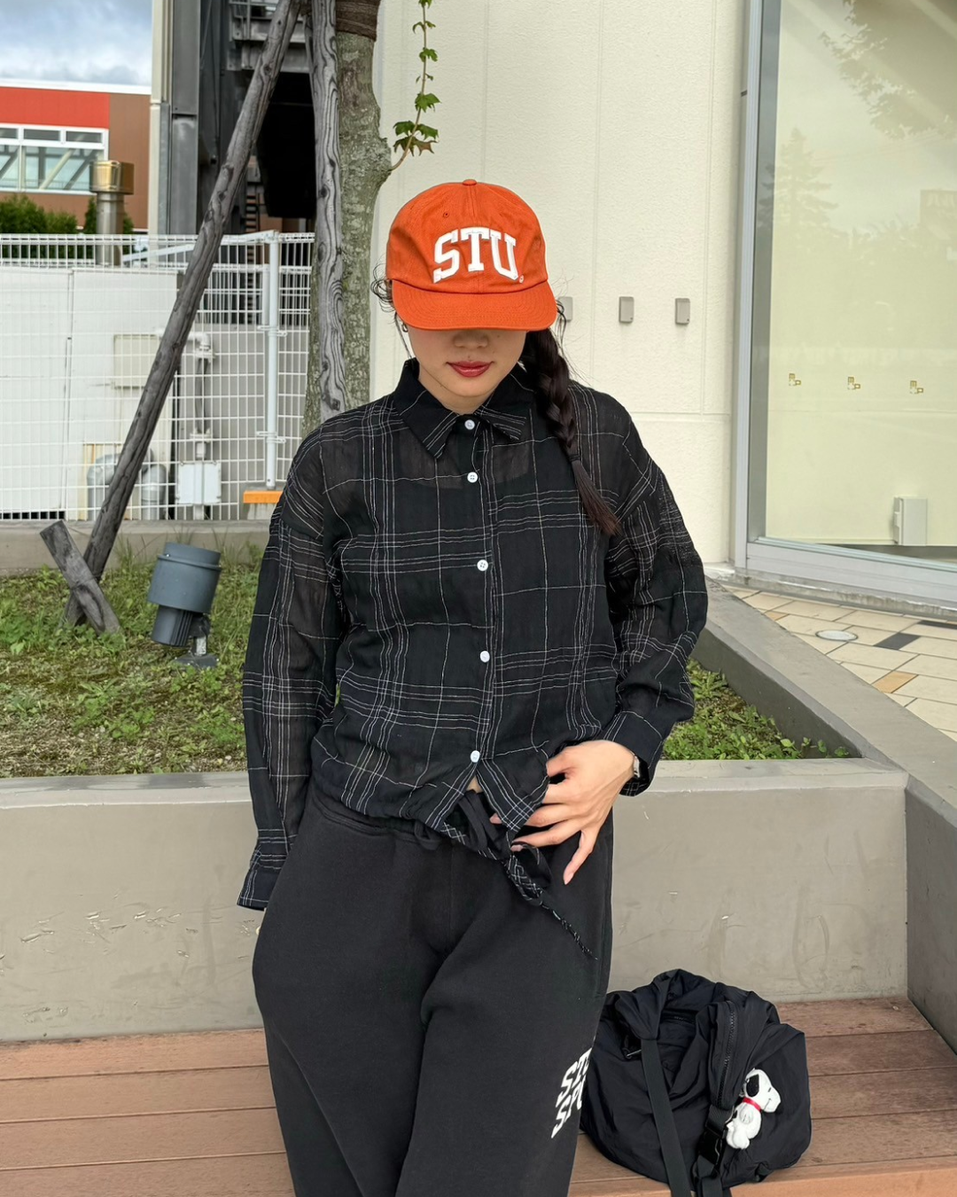 チェック柄シアーシャツ SM0051