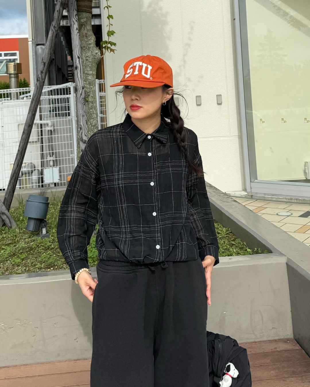 チェック柄シアーシャツ SM0051