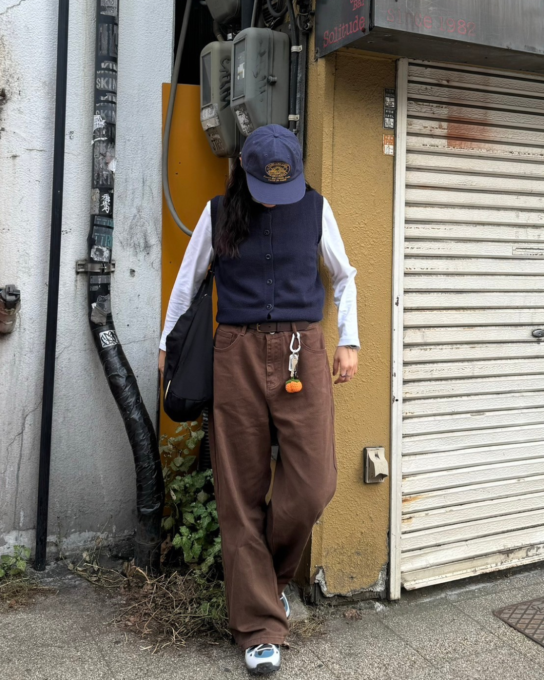 ストレートルーズブラウンパンツ SM0074
