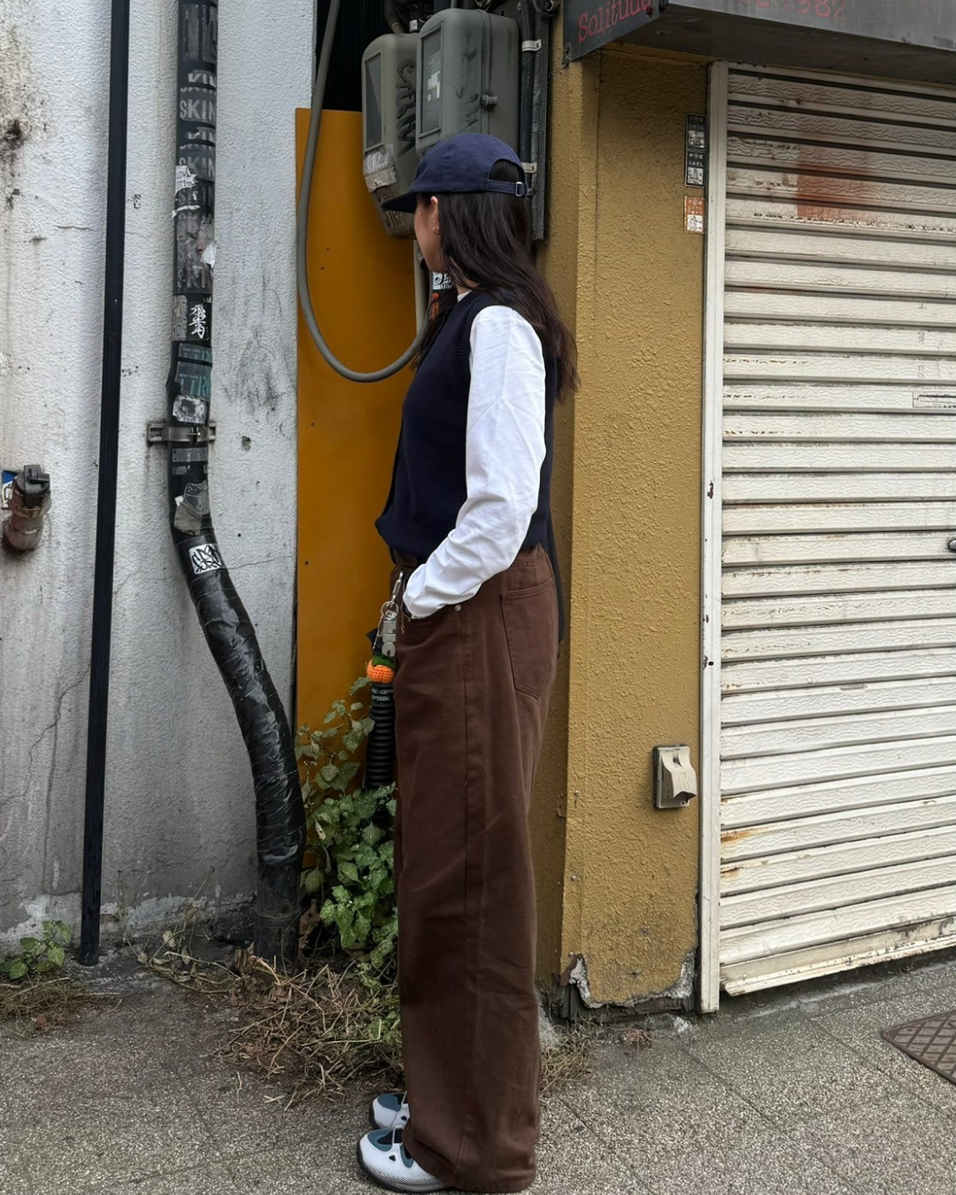 ストレートルーズブラウンパンツ SM0074