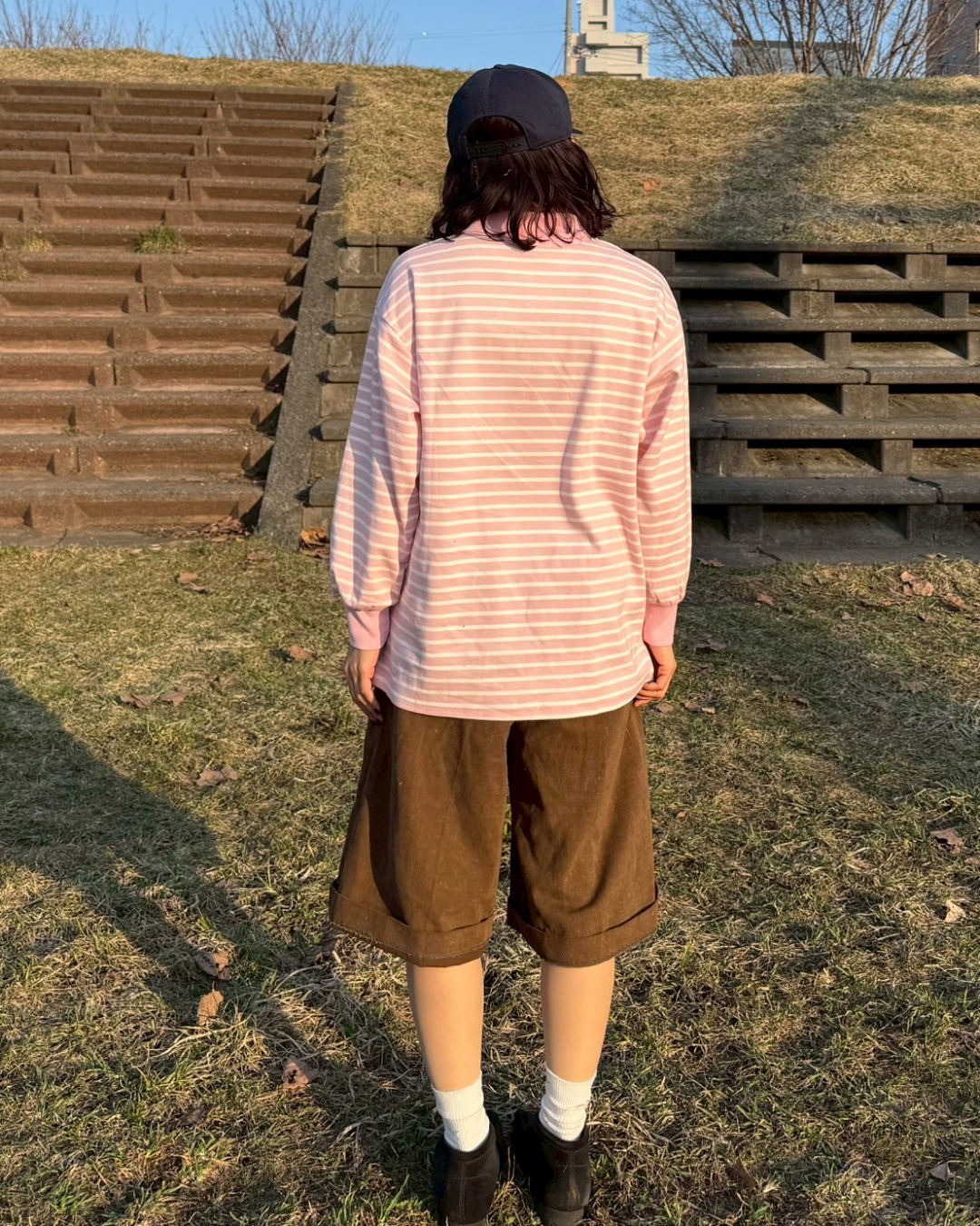 ブラウンウォッシュドハーフパンツ SM0225