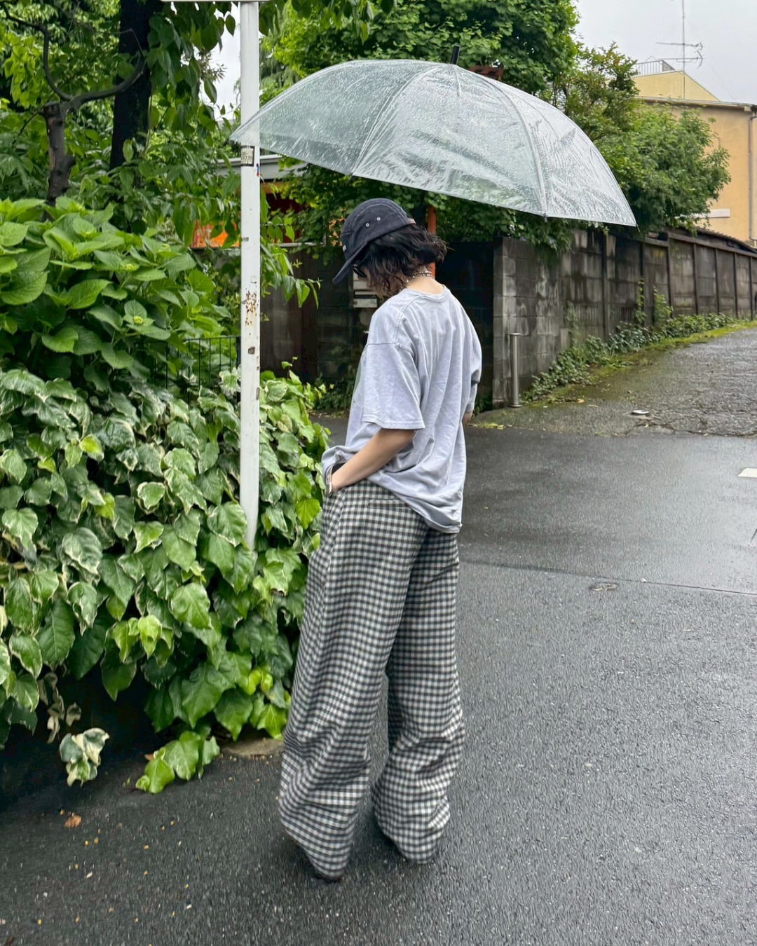 フロントポケットチェックパンツ KM1017