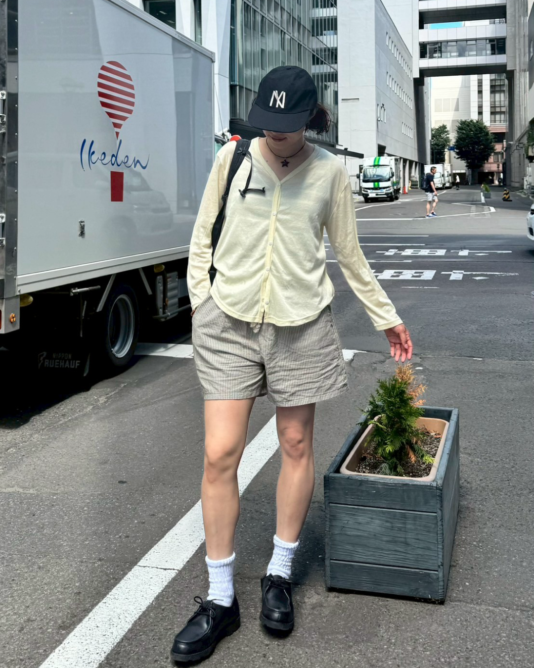 コットンストライプショートパンツ SM1048
