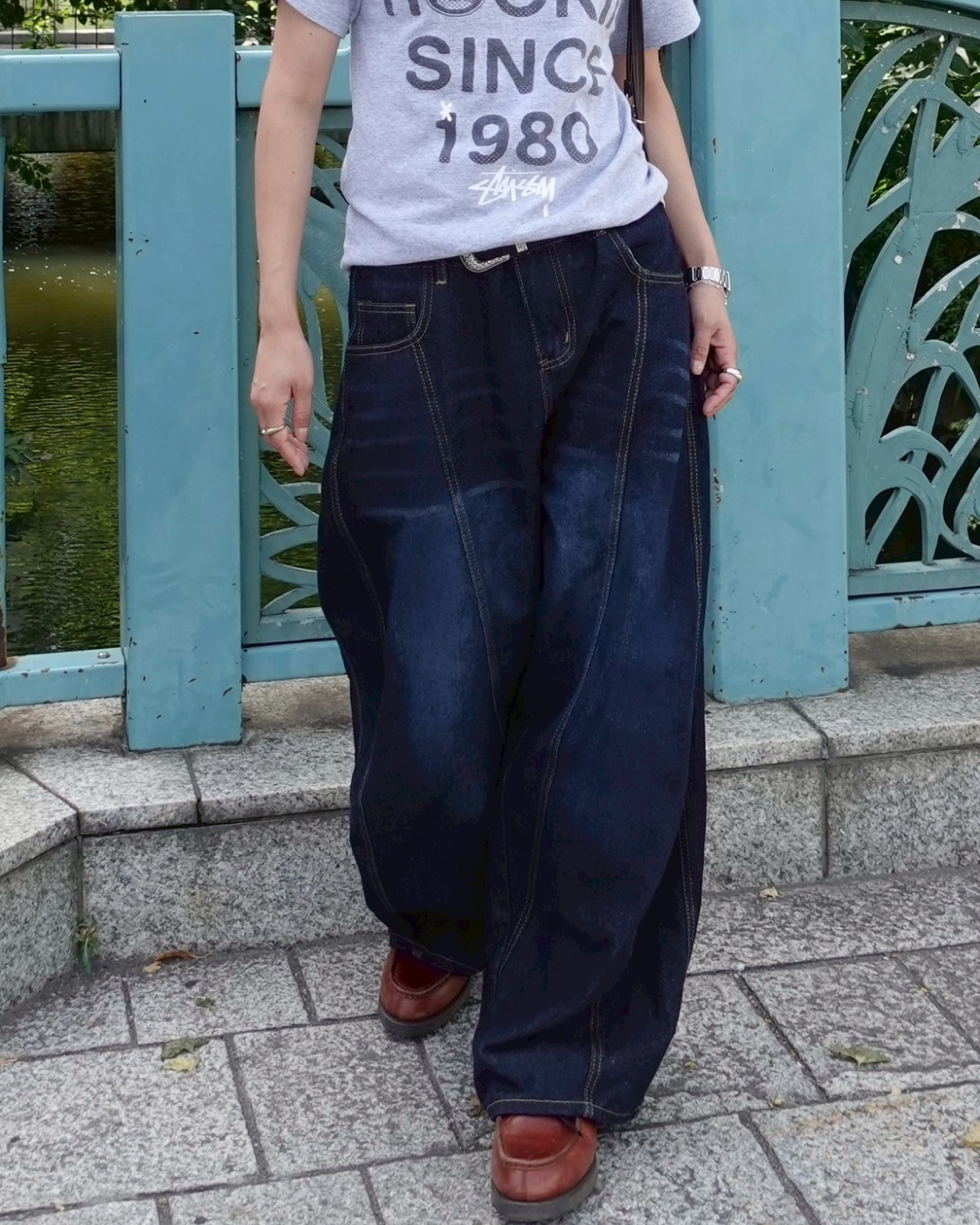 バックプリントデニムパンツ SM1105