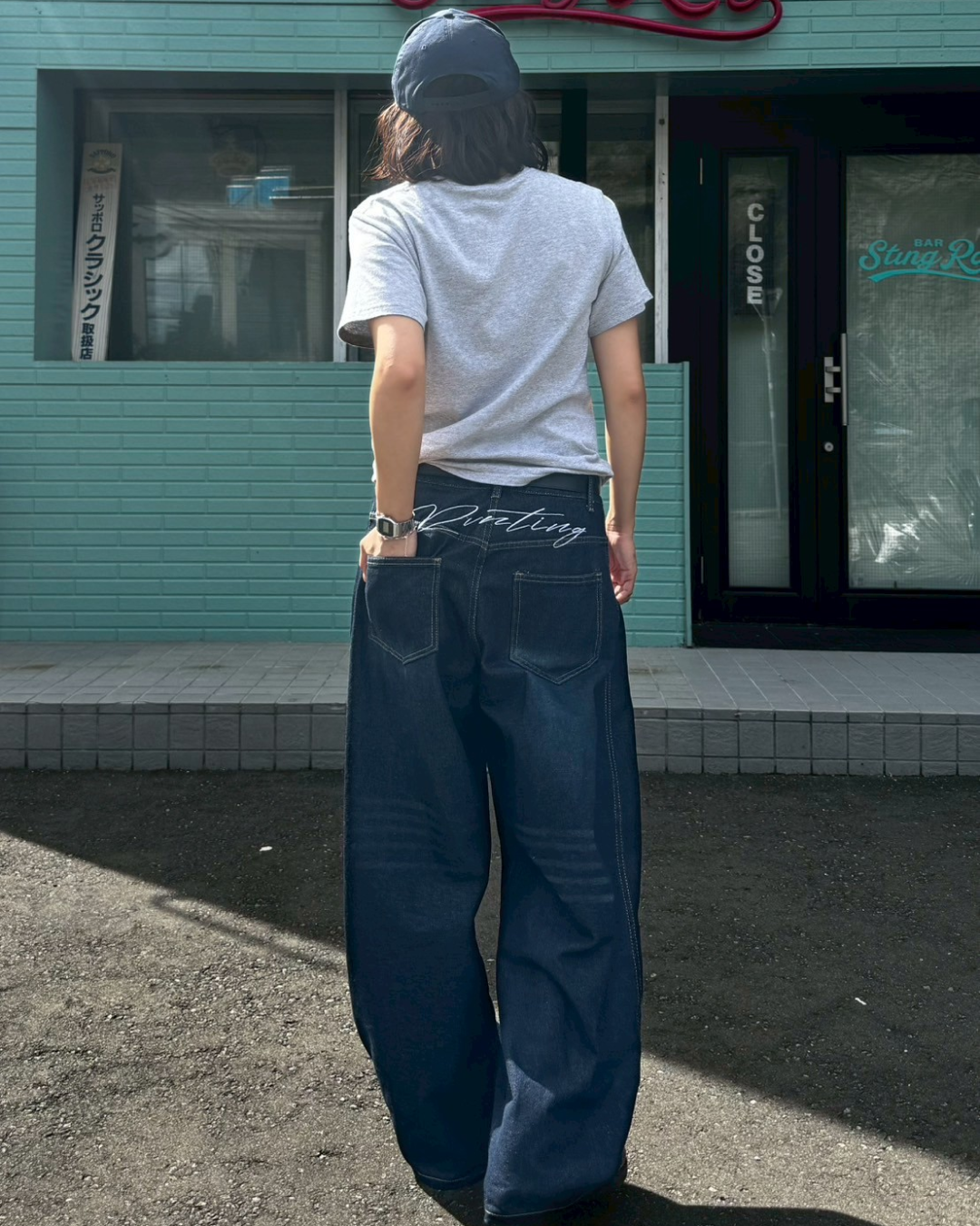 バックプリントデニムパンツ SM1105