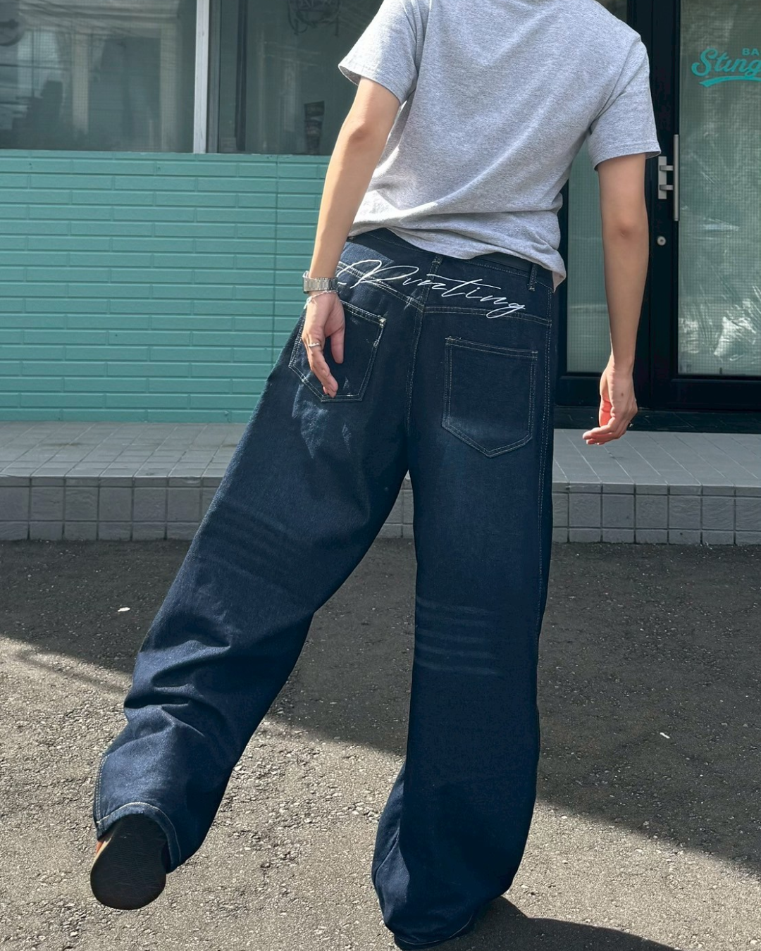 バックプリントデニムパンツ SM1105