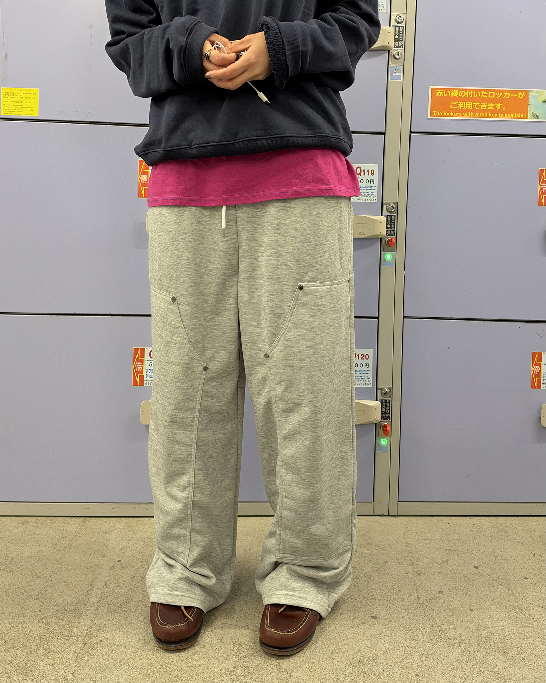 ワイドレッグリベットスウェットパンツ SM2007