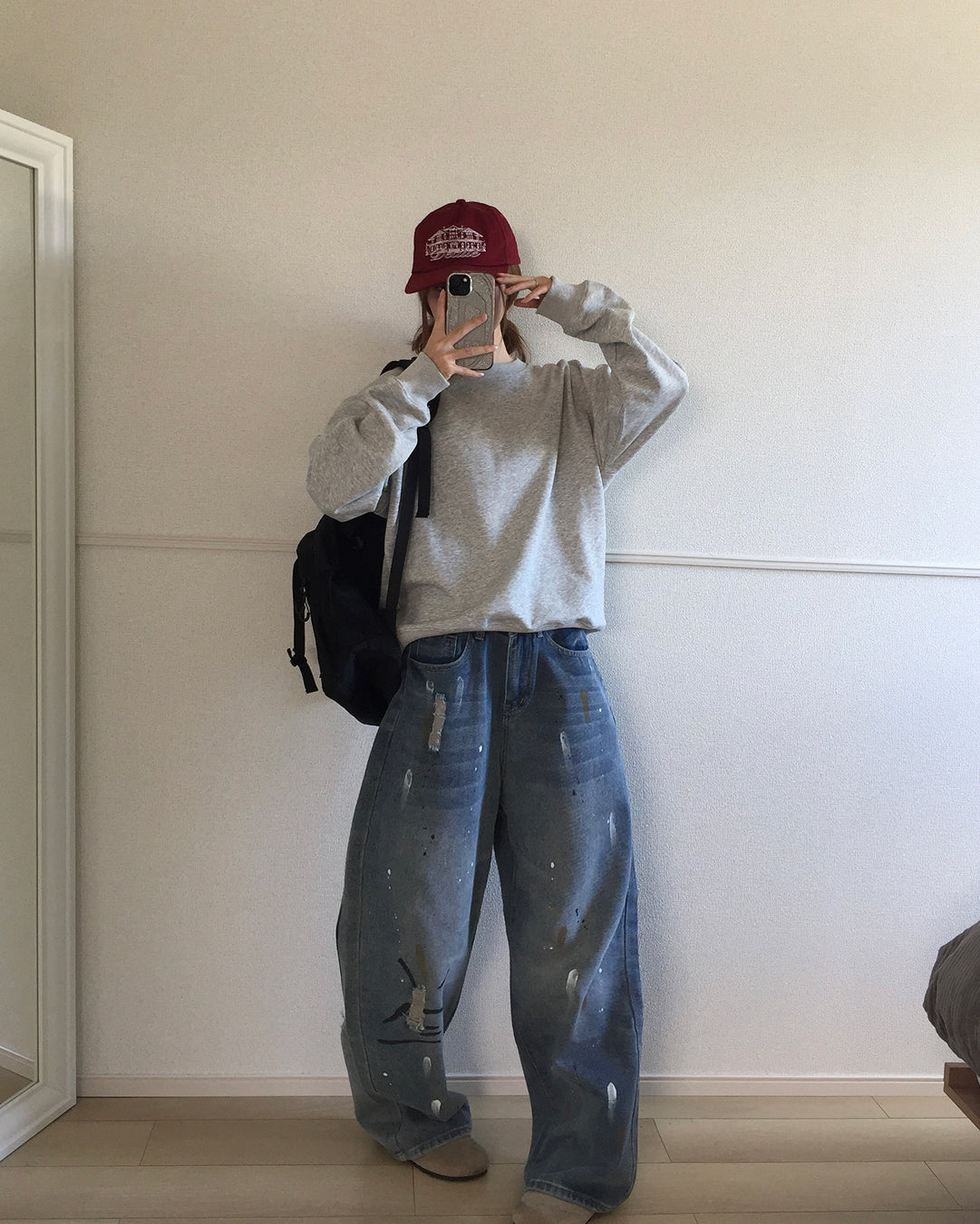 ペンキ加工バルーンウォッシュデニムパンツ SO0065