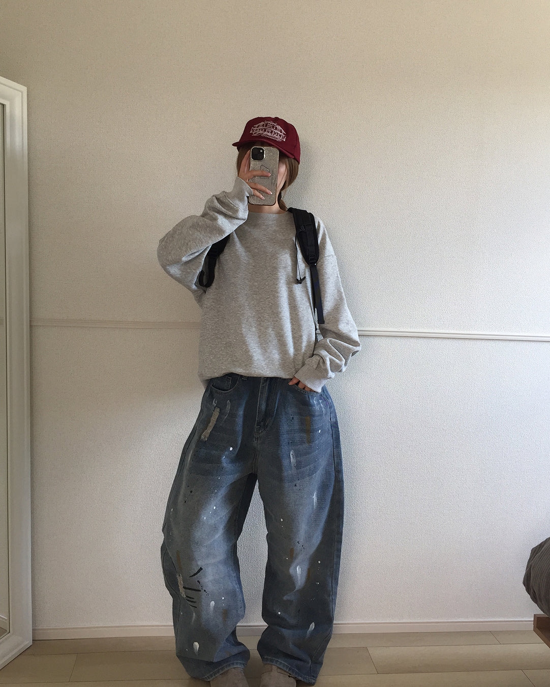 ペンキ加工バルーンウォッシュデニムパンツ SO0065