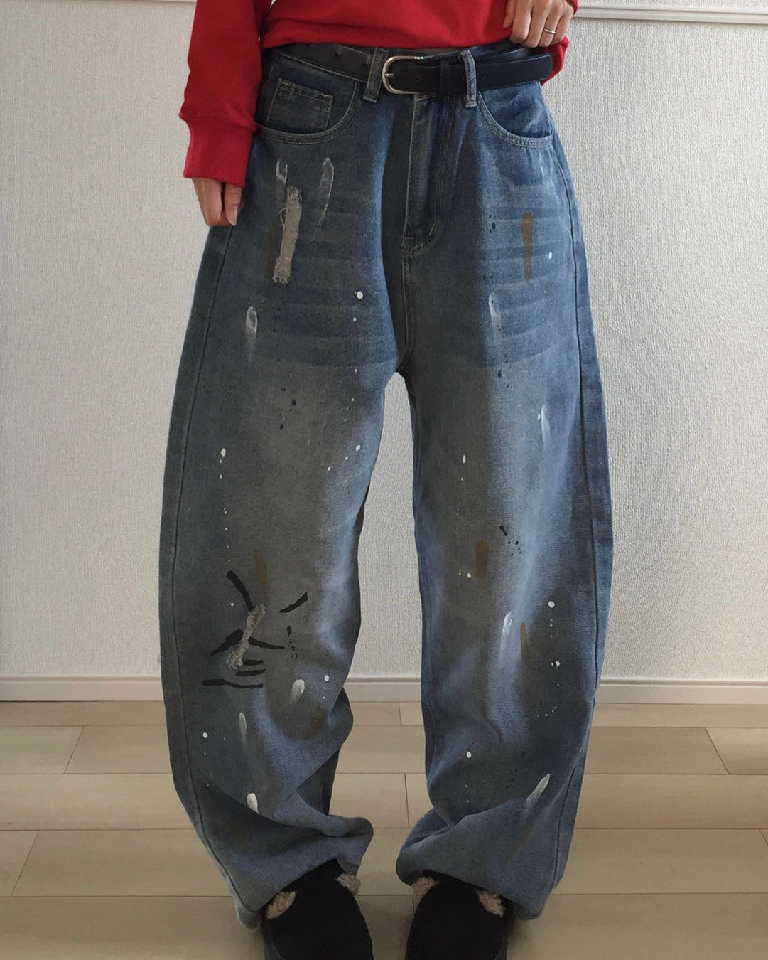 ペンキ加工バルーンウォッシュデニムパンツ SO0065