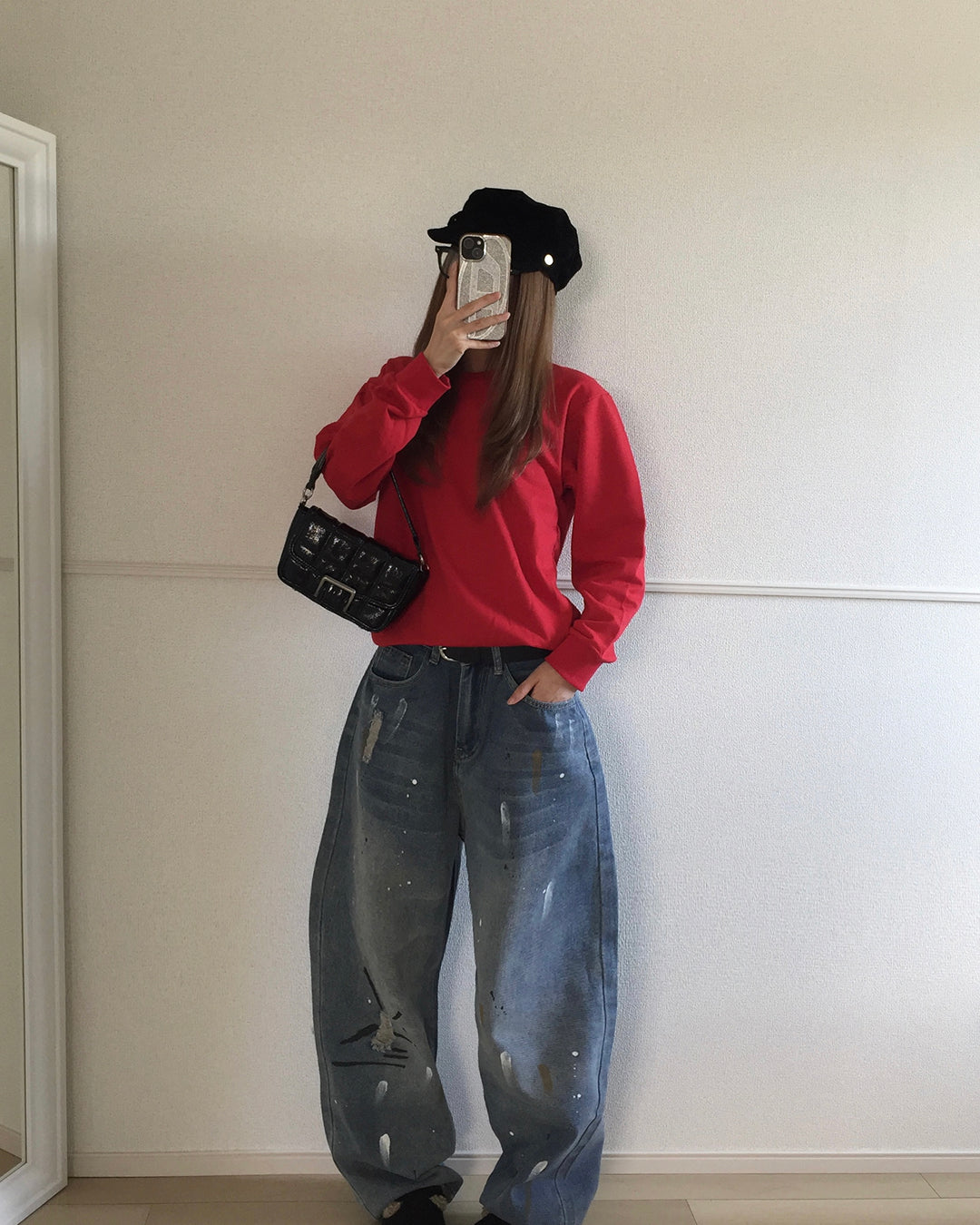 ペンキ加工バルーンウォッシュデニムパンツ SO0065