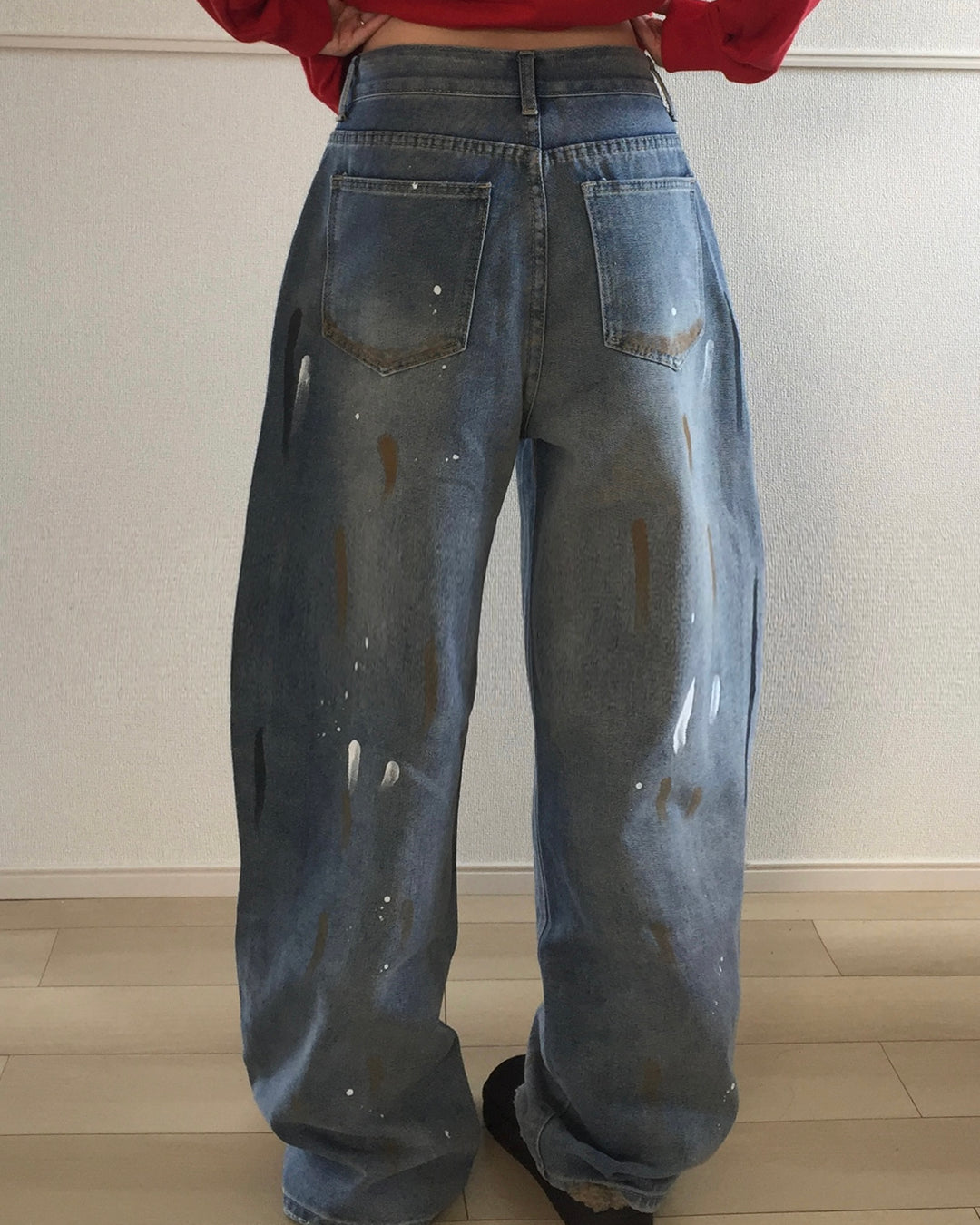 ペンキ加工バルーンウォッシュデニムパンツ SO0065