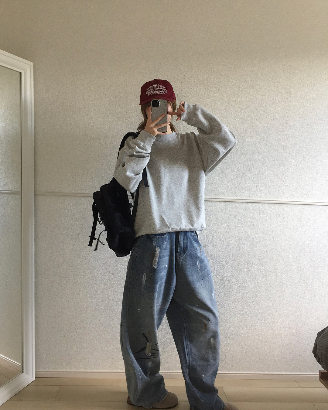ペンキ加工バルーンウォッシュデニムパンツ SO0065