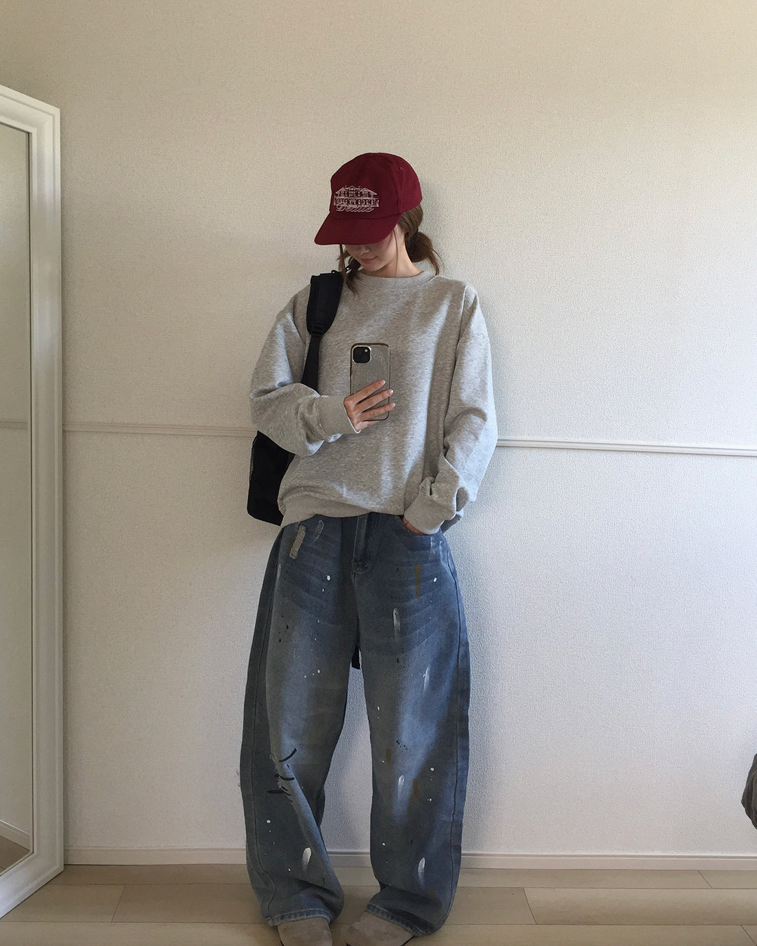 ペンキ加工バルーンウォッシュデニムパンツ SO0065