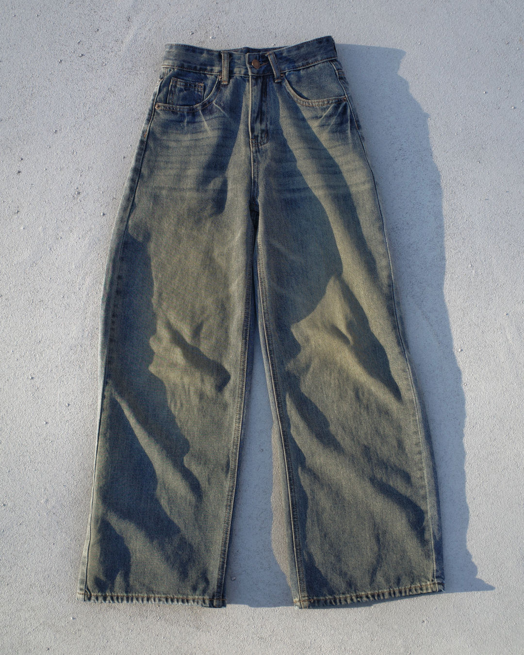 ワイドシルエットダメージジーンズ SR0019