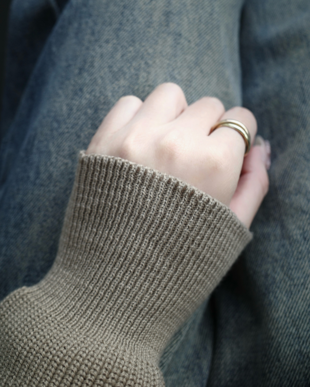 襟付きリブニットカーディガン SR0106