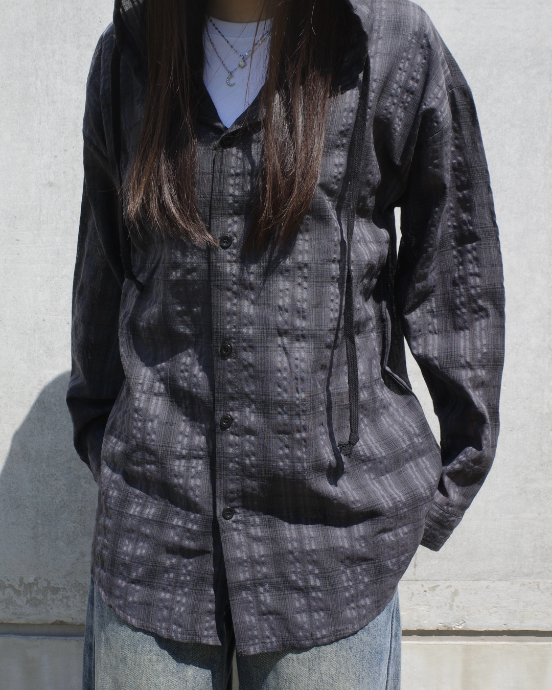 チェック柄ルーズシャツジャケットSR0145