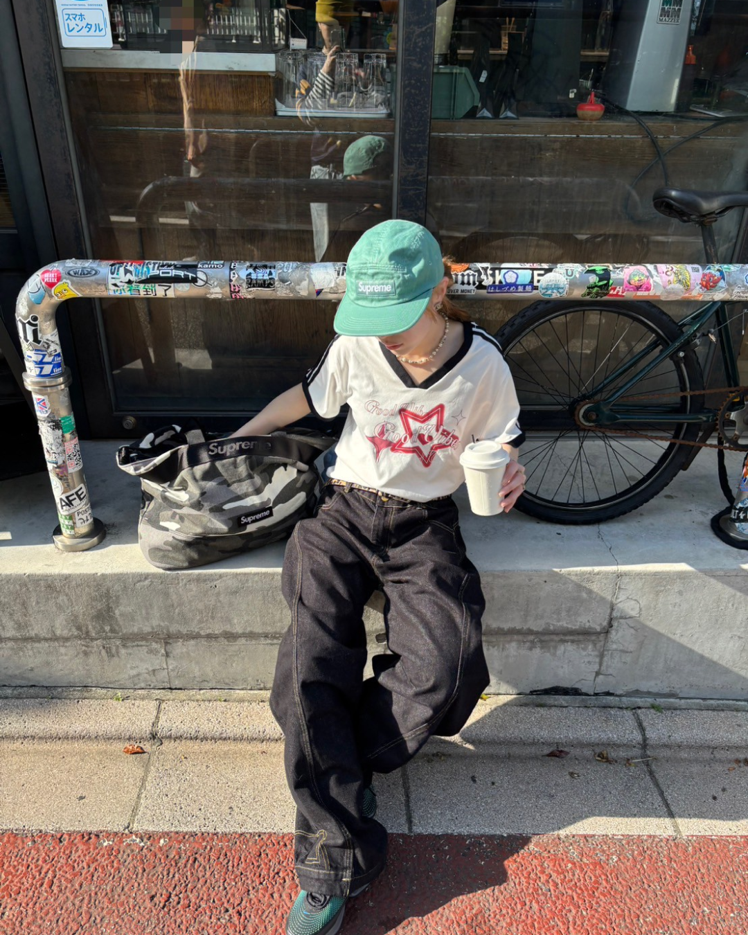 スターVネックリンガーTシャツ SW1018