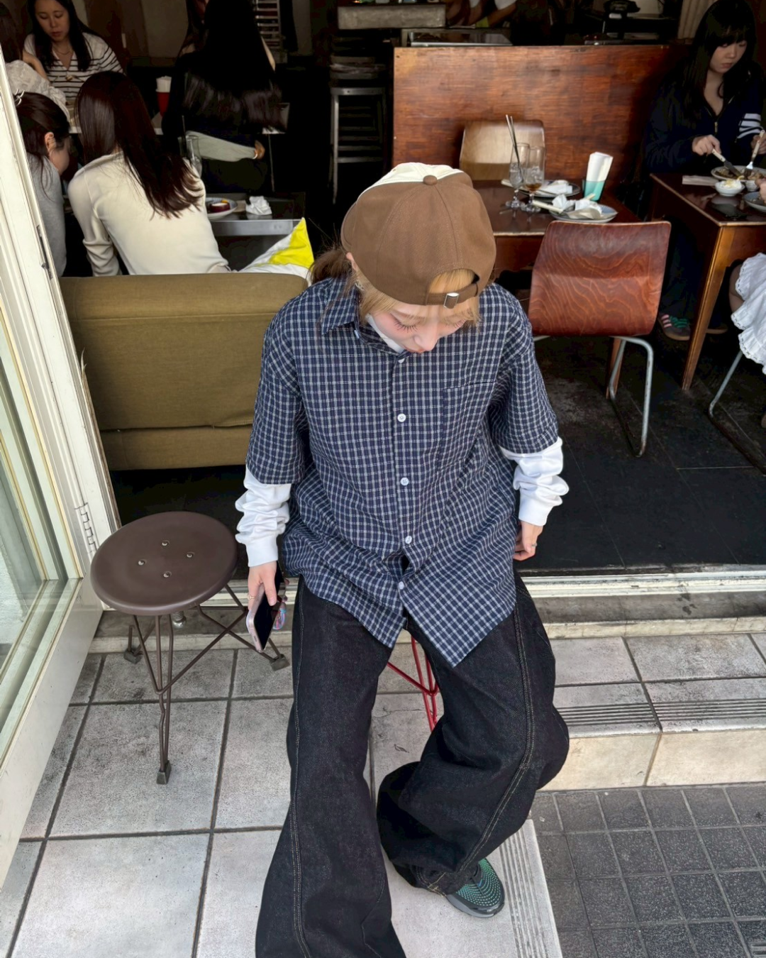 レトロチェックベーシックシャツ SW1019