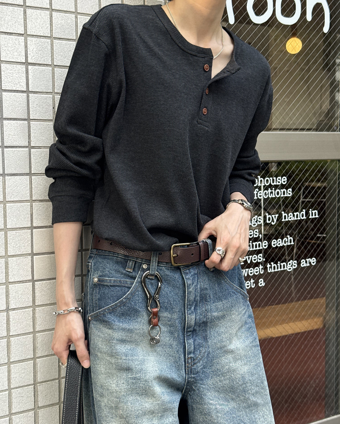 一部即納】ヘンリーネックワッフルロンT SY0110 – YOLO（ヨロ