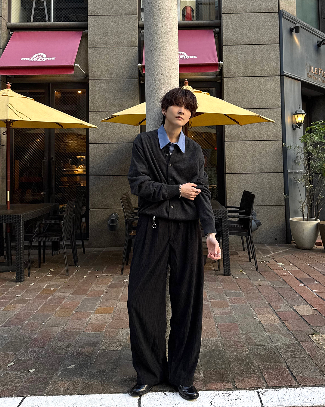 タックストレートコーデュロイパンツ SY0184