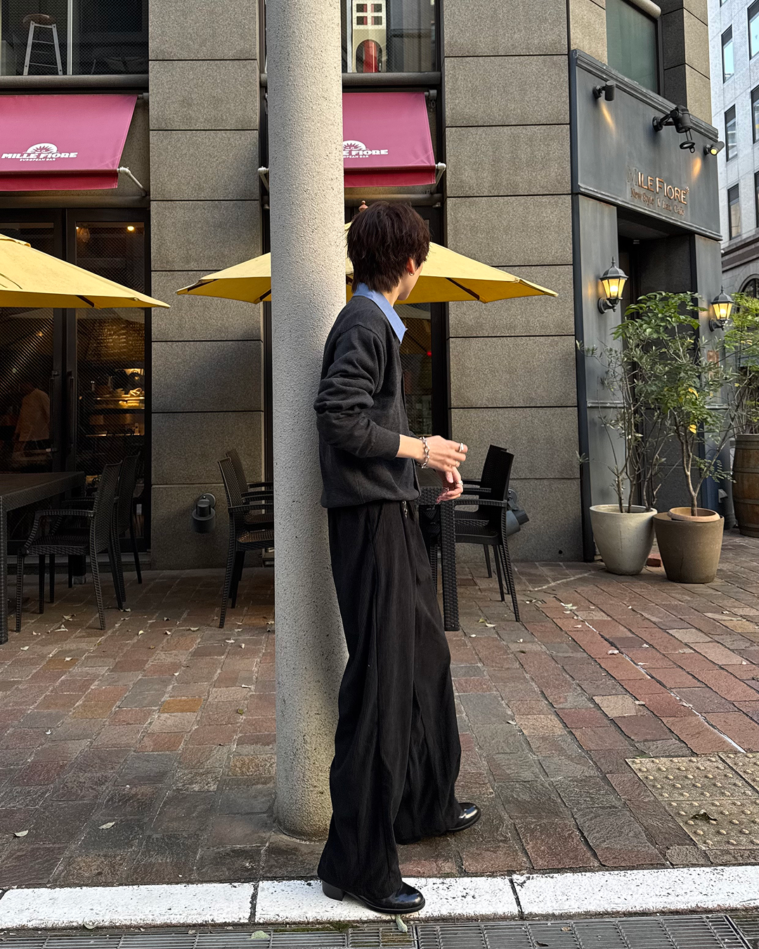 タックストレートコーデュロイパンツ SY0184