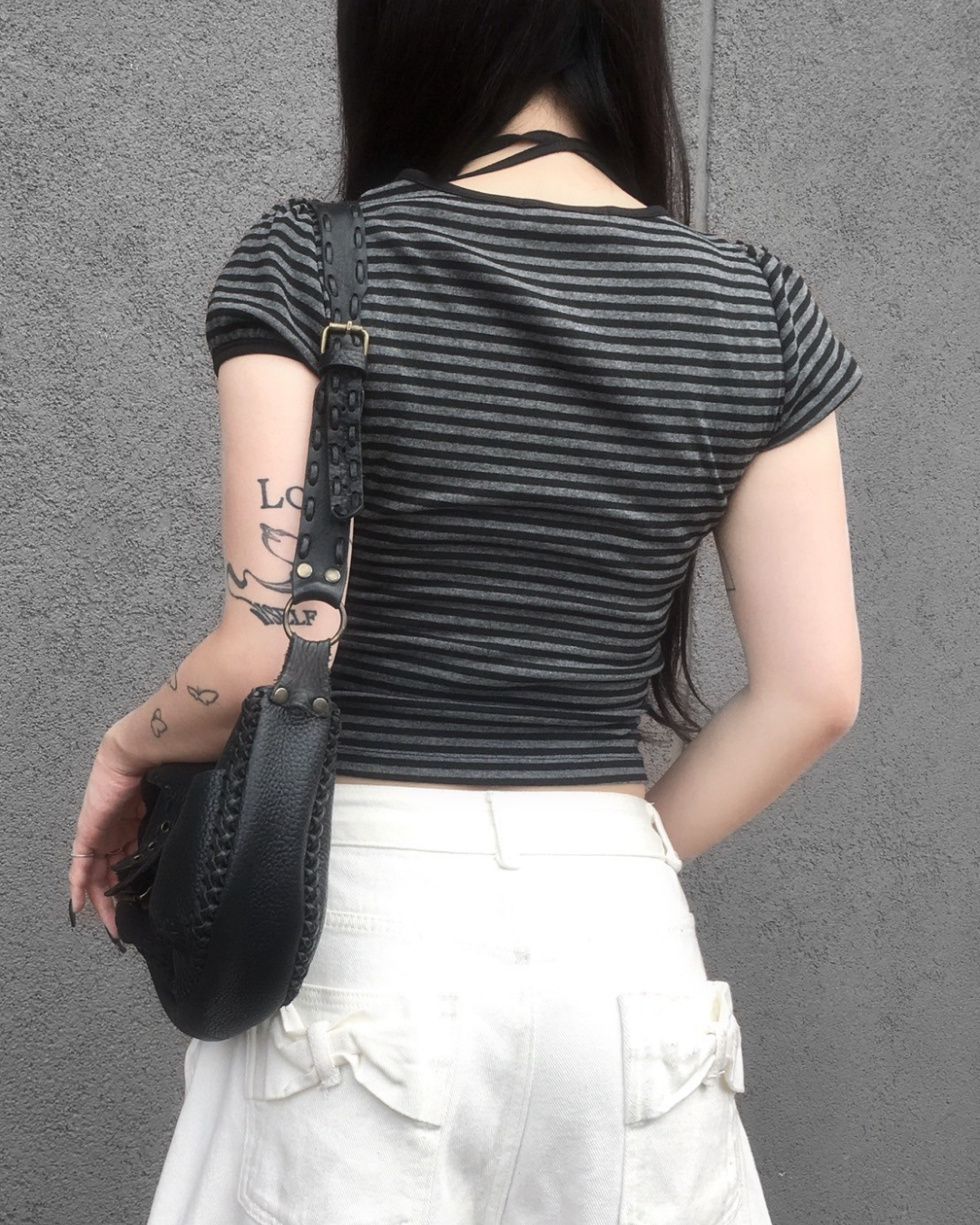 ボーダーパフスリーブTシャツ SY1015