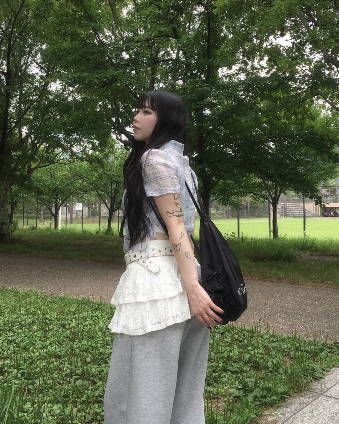 チェックギャザーシャツ SY1016