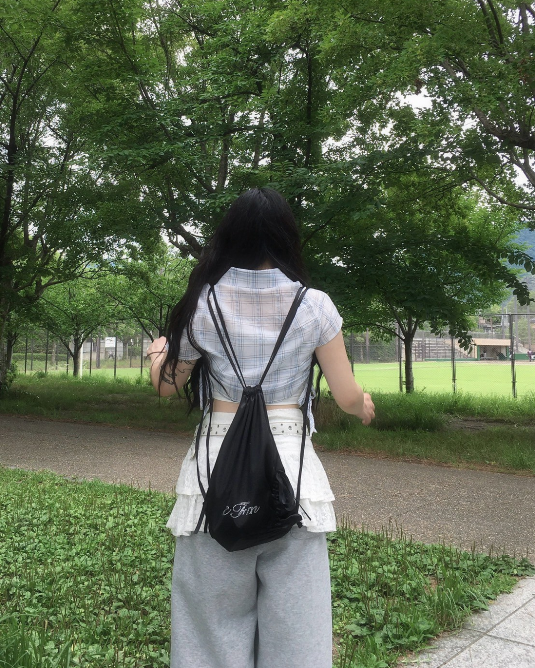 チェックギャザーシャツ SY1016