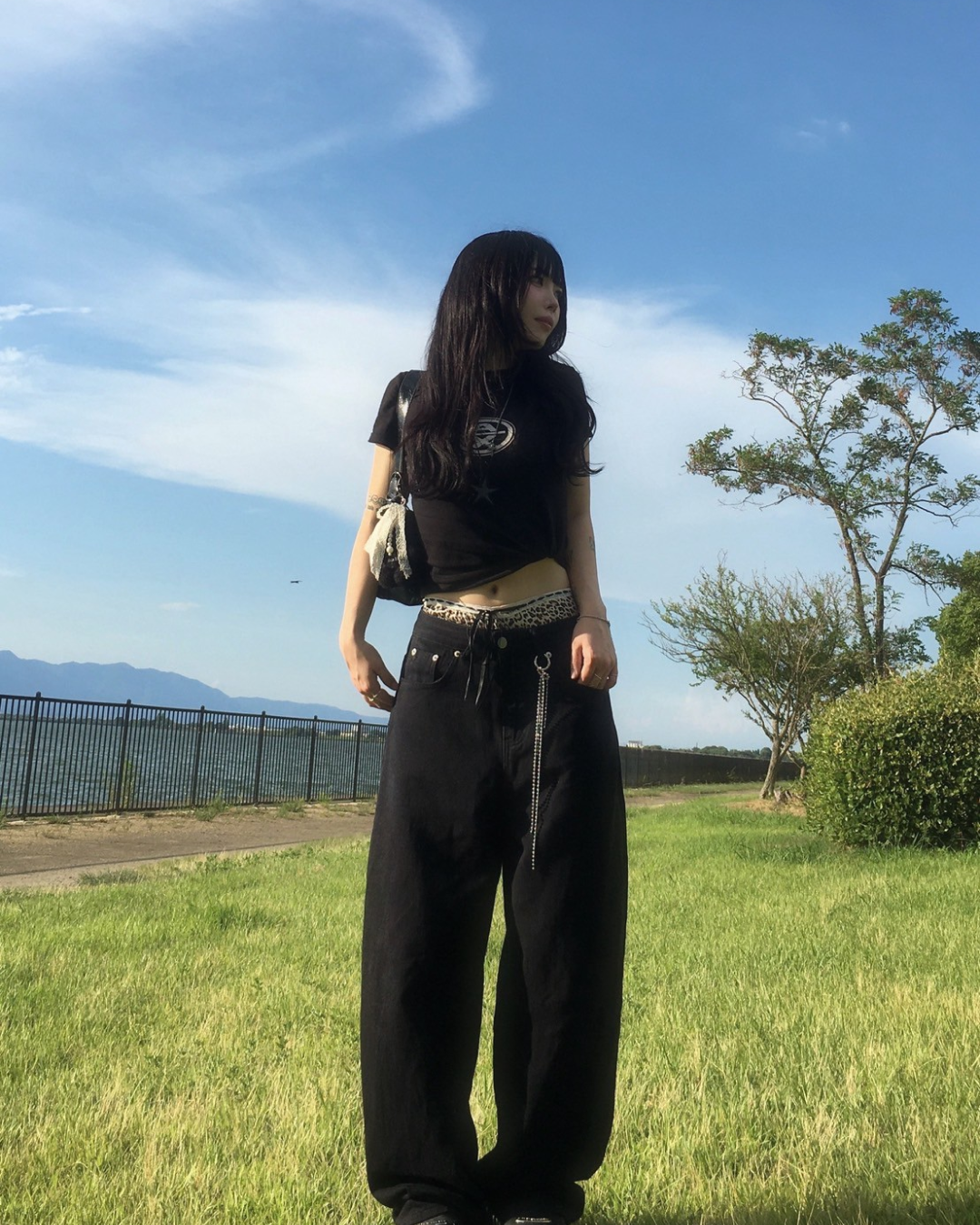 ボーダーパフスリーブTシャツ SY1017