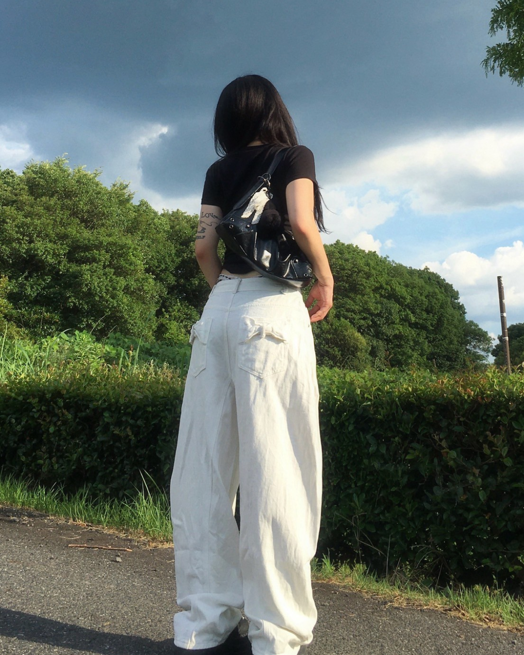 ボーダーパフスリーブTシャツ SY1017