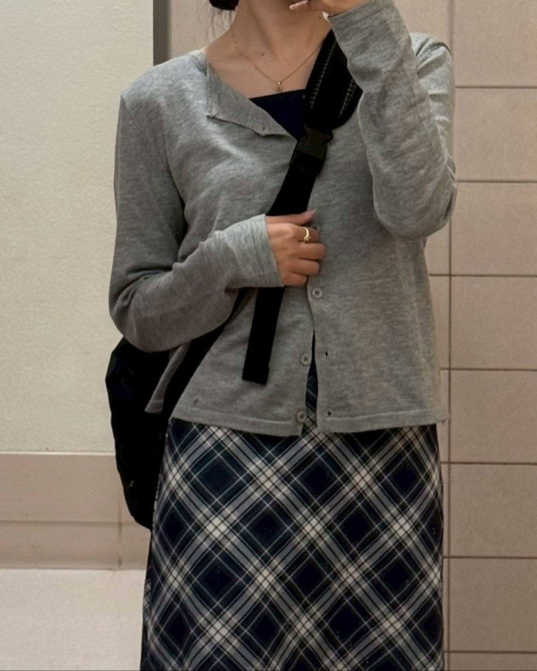 チェック柄ミディアムスカート TH0087