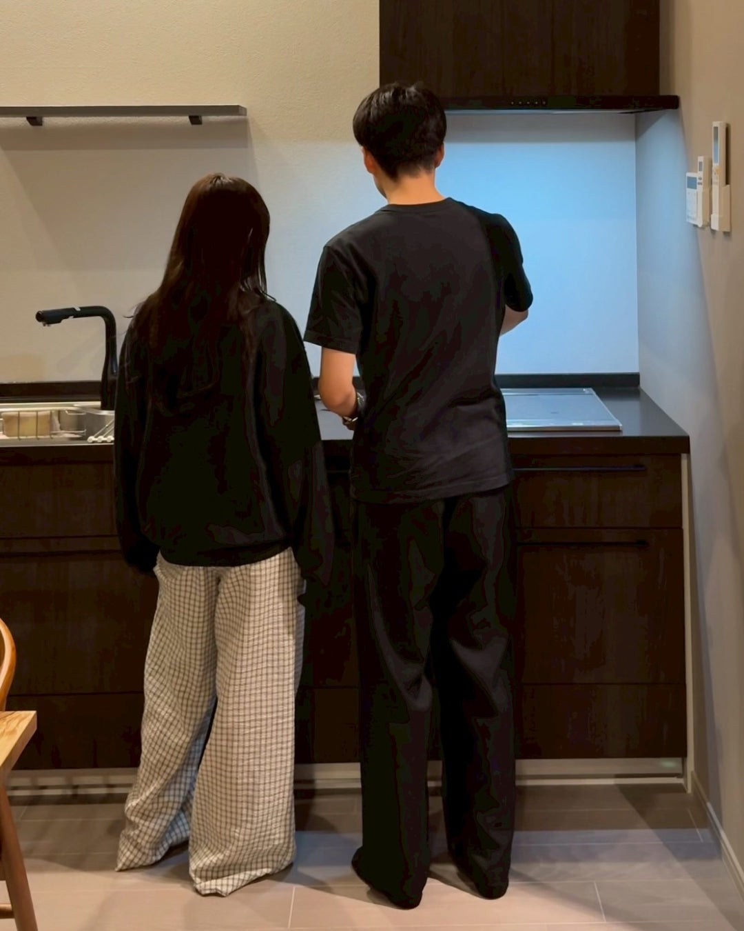 コットンチェックパンツ TH0115