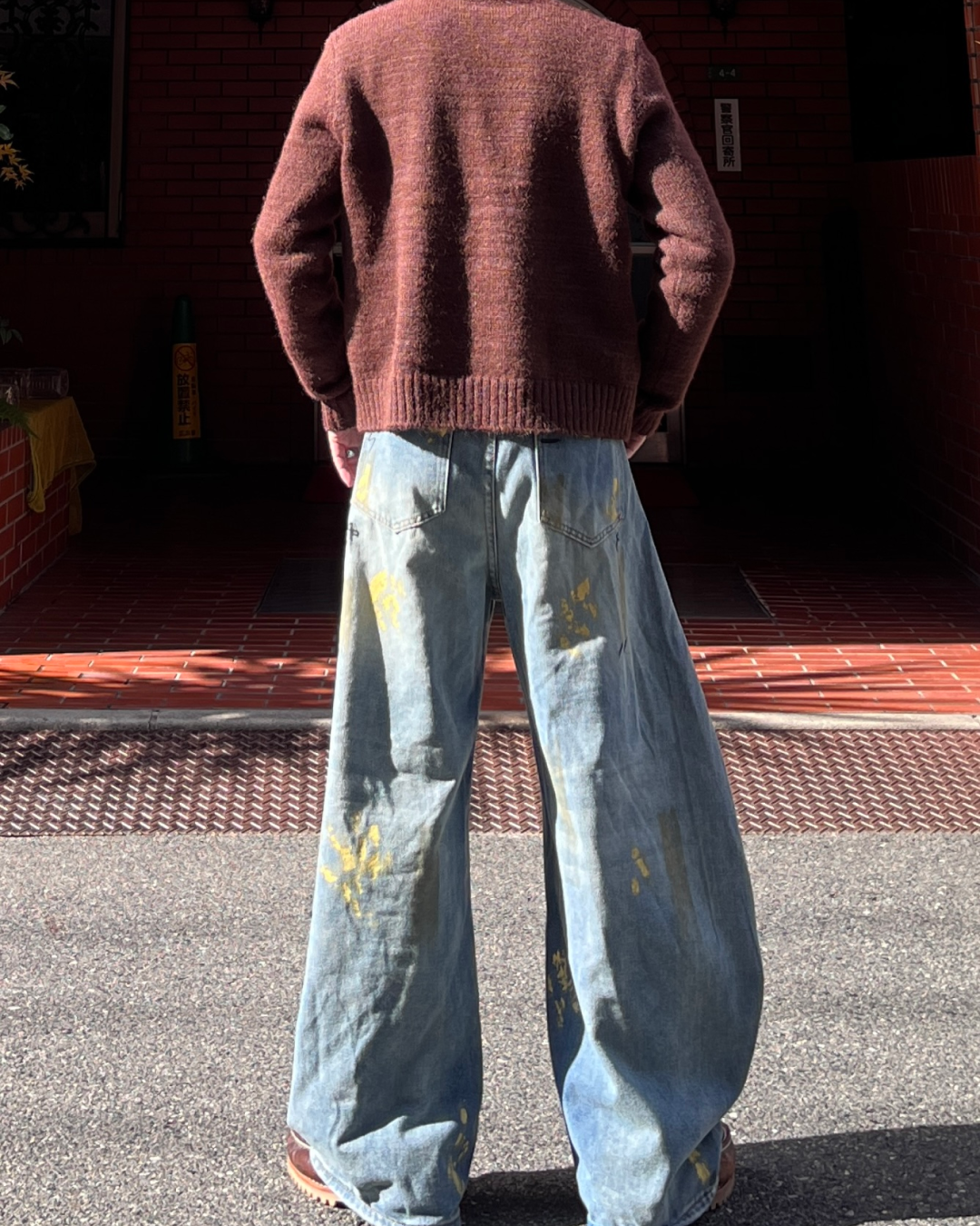 ペイントバルーンカーブデニムパンツ TK0001