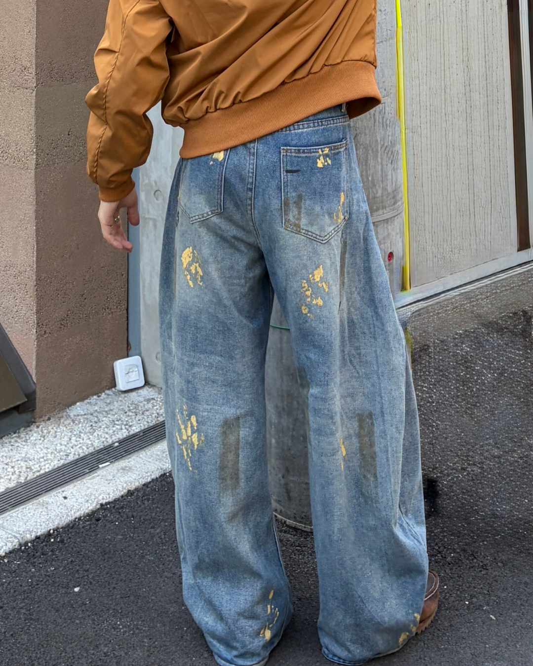 ペイントバルーンカーブデニムパンツ TK0001